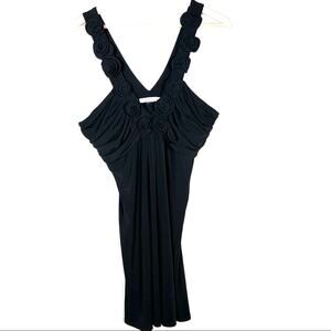 Laundry by Design size 8 black V-neck knee length shift dress B52